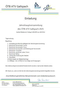 Jahreshauptversammlung und Wahlvorschlag